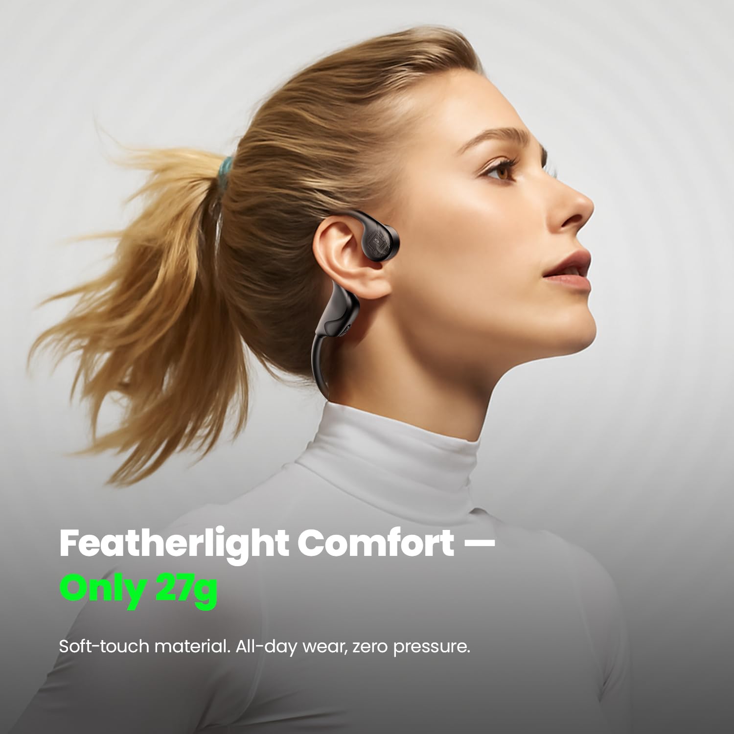Cuffie a conduzione ossea, Bluetooth V6.0, auricolari a conduzione ossea con microfono, cuffie a orecchio aperto, 12 ore di autonomia, cuffie sportive wireless IPX5 impermeabili per corsa, passeggiate