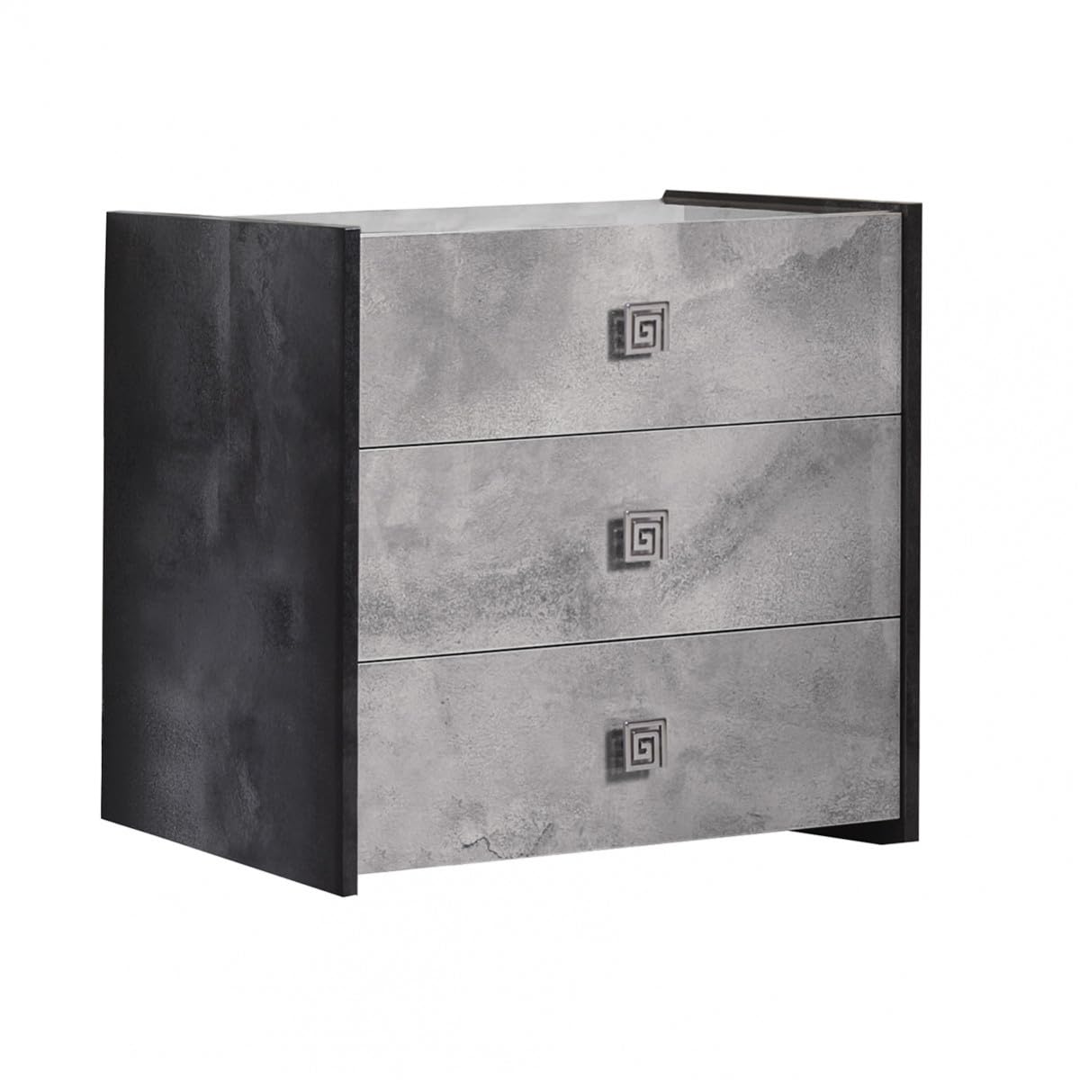 AltoBuy Hyde - Chambre Complète 140x190cm Gris Effet Pierre avec LEDs