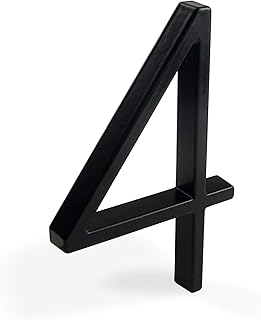 HASWARE Schwimmendes Hausnummernschild 5 Zoll (12 cm) moderne Türnummern Signage Plaque Street Home Address Ziffern (Schwa...