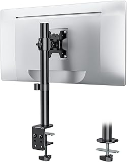 WALI Single Monitor Mount, Single Desk Monitor Stand, Single Monitor Arm Holds Screen Up to 27inch, 22lbs, Fully Adjustable Mount Designed for Home Office Application(M001S), Black