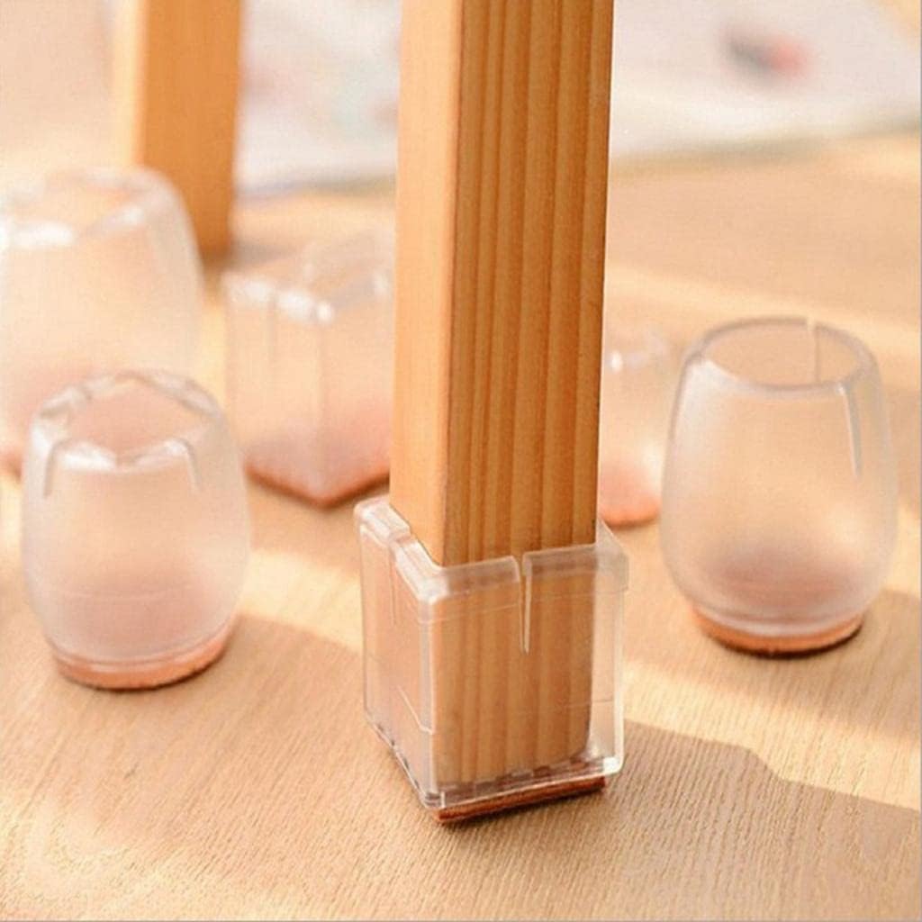 10 Pieces Clear Chair Leg Floor Protectors Furniture Pads Round Leg 17-21mm|Silicone Chair Leg Protectors (10 Pieces) – Anti-Scratch Furniture Cups with Felt Pads – Transparent Floor Guards