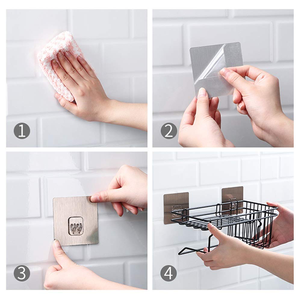 Mobhada Multipurpose Kitchen Bathroom Corner Shelf Wall Mount Storage Rack Bathroom Rack Soap Holder Storage Box Shower Rack Shelf, Bathroom Racks and Shelves, Bathroom Stands and Racks (Black)