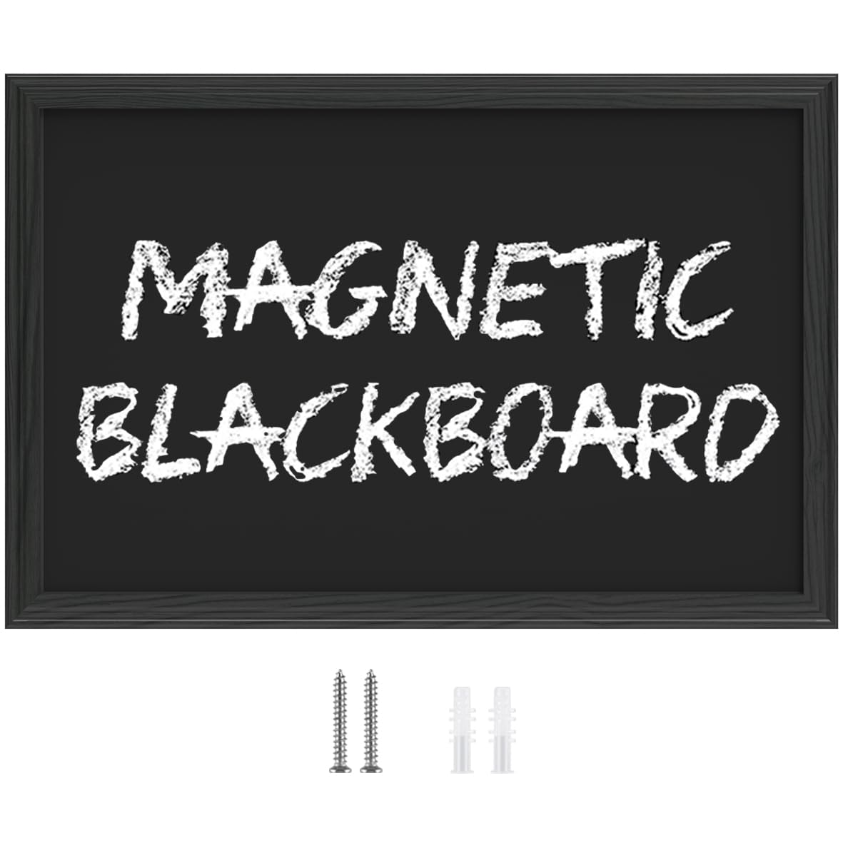Chalkboard,Magnetic Chalk Board with Wood Frame, 23.6" x 35.4",Black