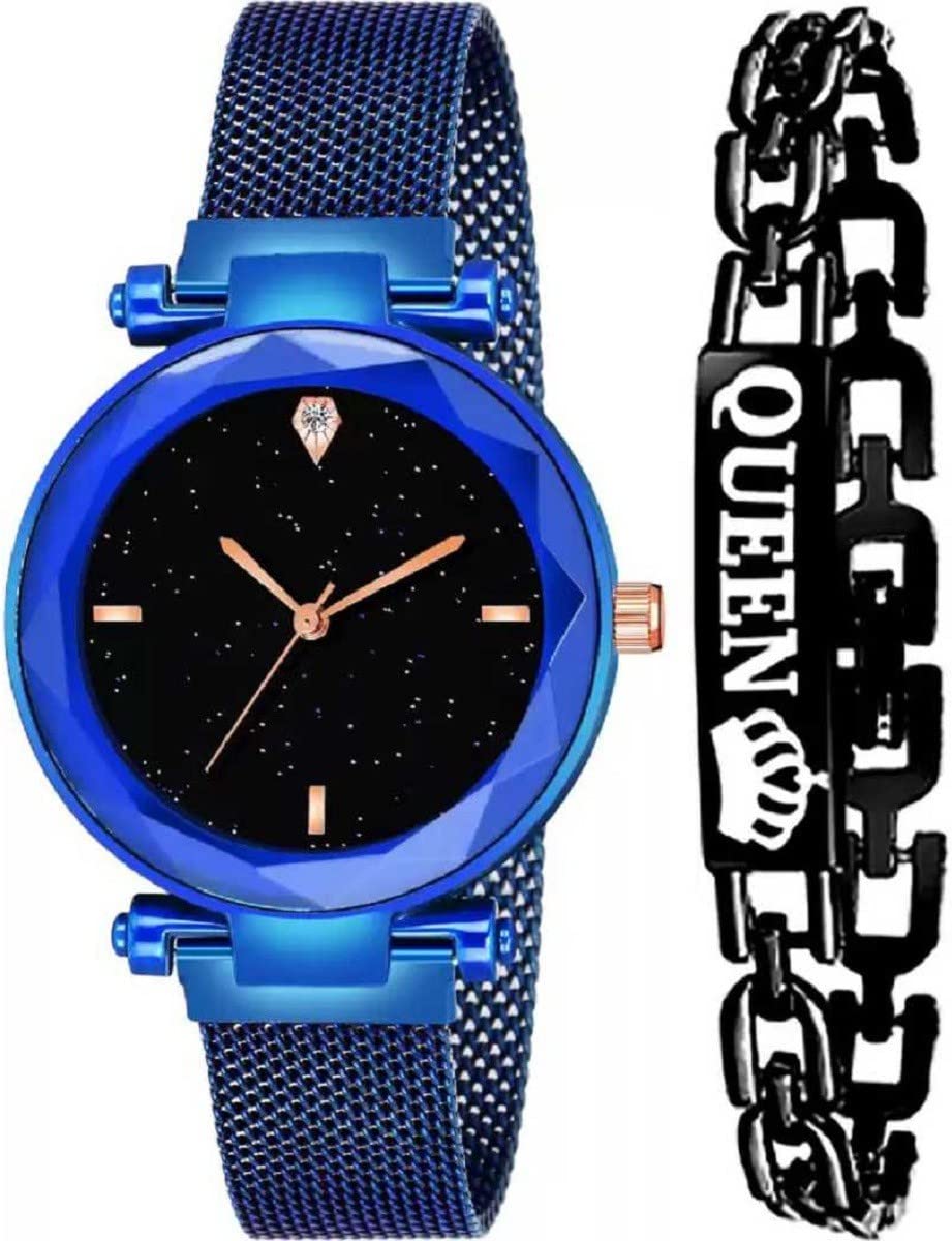 DKEROAD Analog Stainless Steel Blue Strap Watch for Girls | Casual-Party-Wedding-Formal-Sports | - Model516 (B0BGRVC4C9) Amazon Price History, Amazon Price Tracker