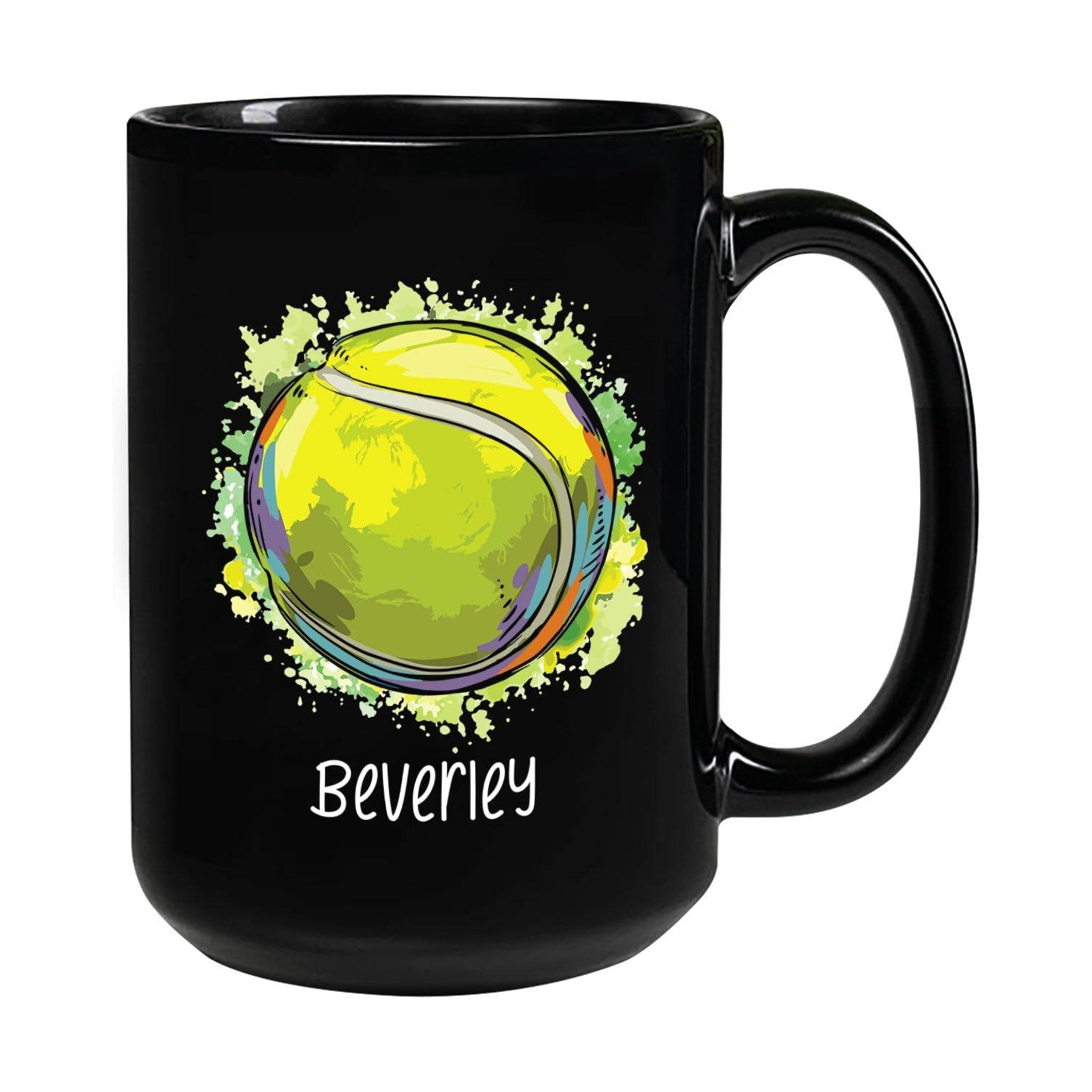 Customized Name Tennis Ball Mugs, Tennis Player Coffee Mug Gifts, Personalized Tennis Ball Cups For Tennis Player, Tennis Ceramic Mug, Baller Present,