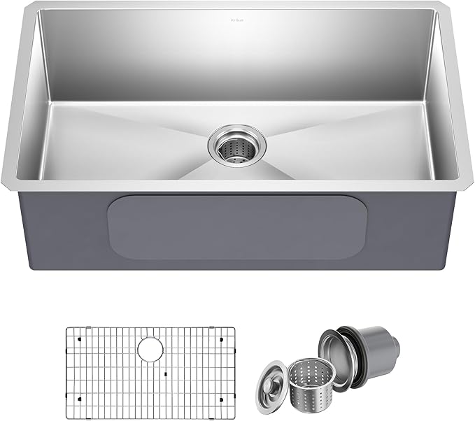 10 Best RV Kitchen Sinks for Van Life Review & Buying Guide 2025 3 Kraus KHU100-32 Standart PRO 16 Gauge Undermount Single Bowl Stainless Steel Kitchen Sink