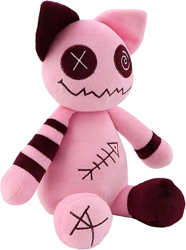 Miniatura 4 de Bilibang Peluche de gato zombi, divertidos juguetes de zombis fantasma, muñeca de peluche suave de gato, gato rosa de peluche, adorable gato tapado,