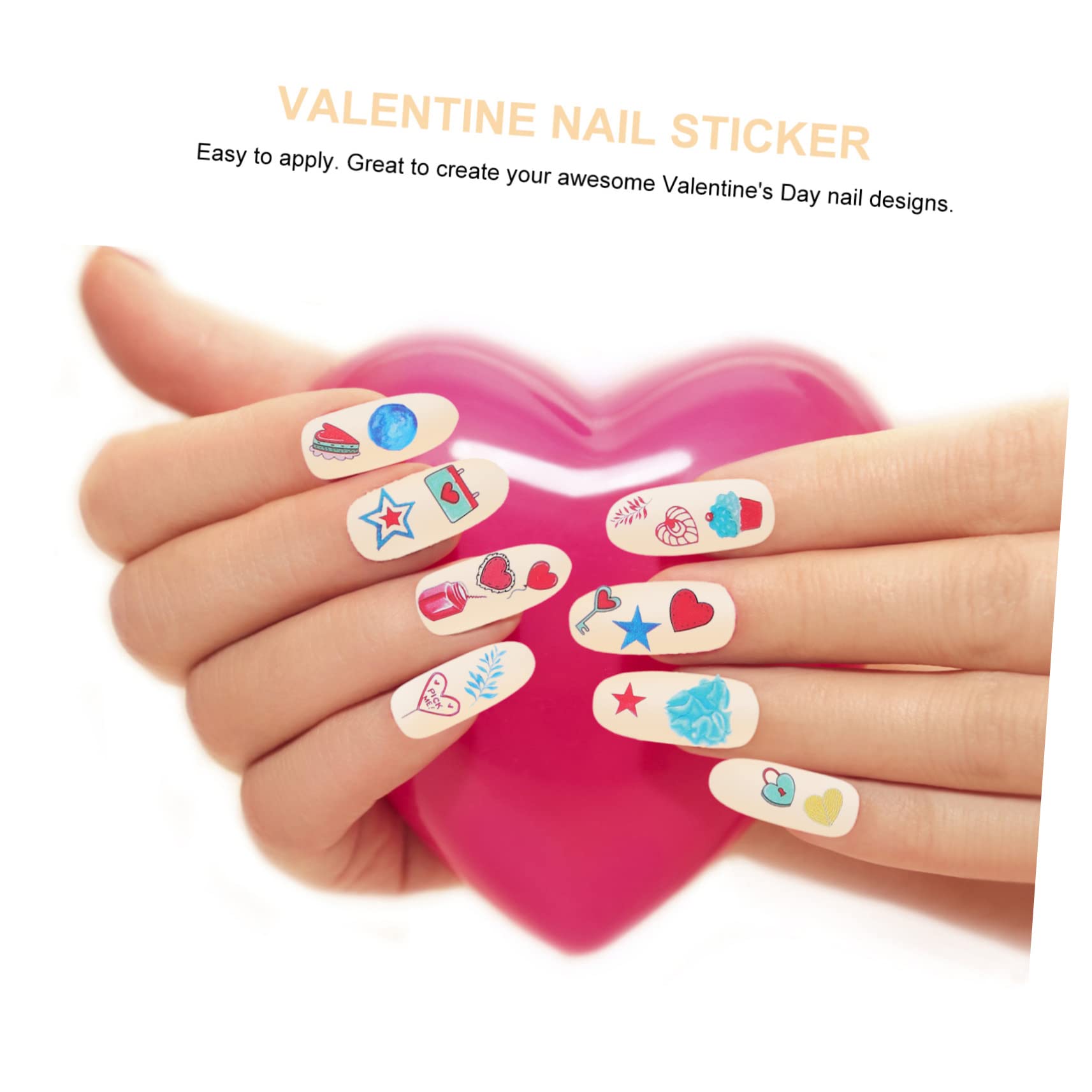 minkissy 36hojas Pegatinas De Uñas Para San Valentín De Decoración De y Labios Para Manicura y Nail Art Salón