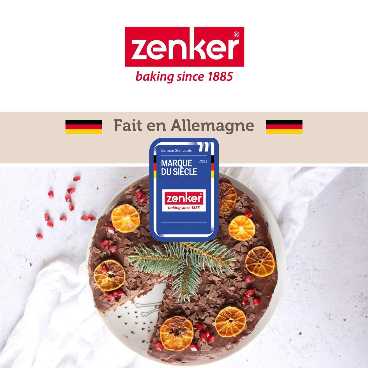 Zenker 9341950 Lot de 2 Moules à manqué et savarin à charnière en acier étamé, Moule à 2 fonds amovibles en fer blanc, Argenté, Acier étamé, 26cm