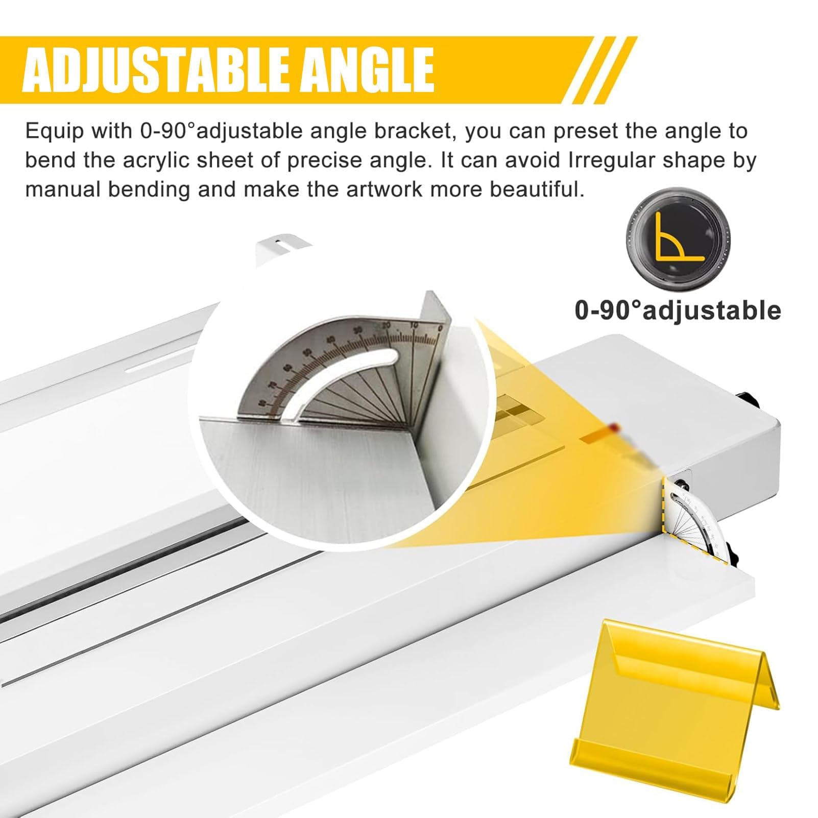 Dobladora de acrílico para PVC y acrílico, ángulo y longitud ajustables, control de temperatura, calentador de plástico para hacer carteles y proyectos de bricolaje, 30 cm