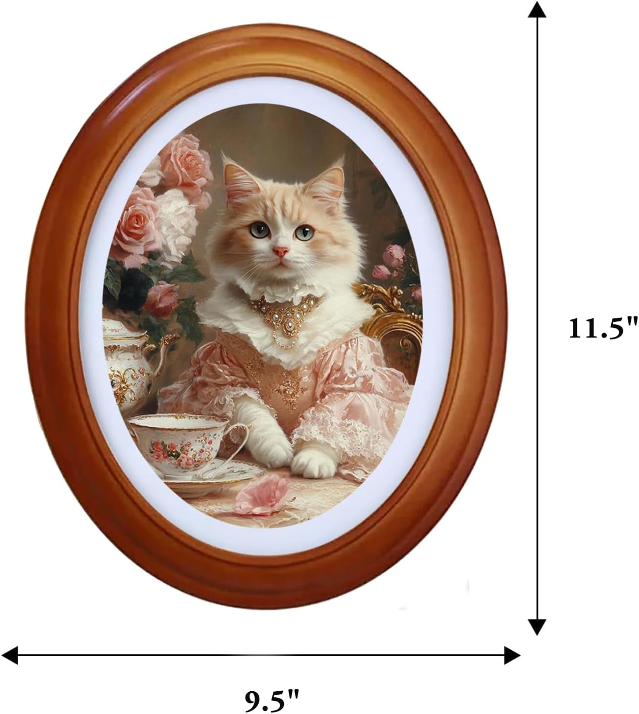 2Pack 8x10 oval picture frame Brown oval frame Vintage Oval Photo Frame Wall Hanging Picture Frames for Home Gallery Wedding