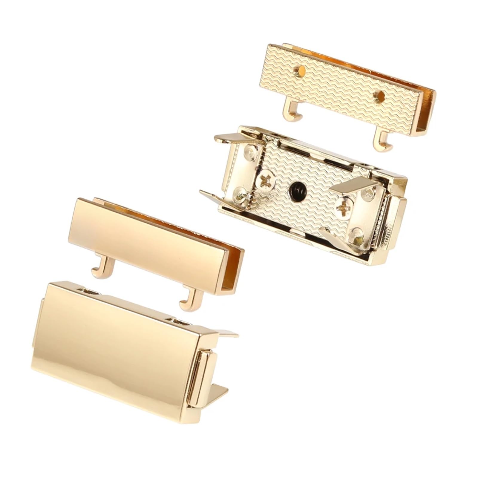 Skręć zamek, zamknij portfel, Zapięcia do torebek, opakowanie 10 sztuk, 3,9 cm, prostokątne, metalowe, wielokolorowe(Lightgold)