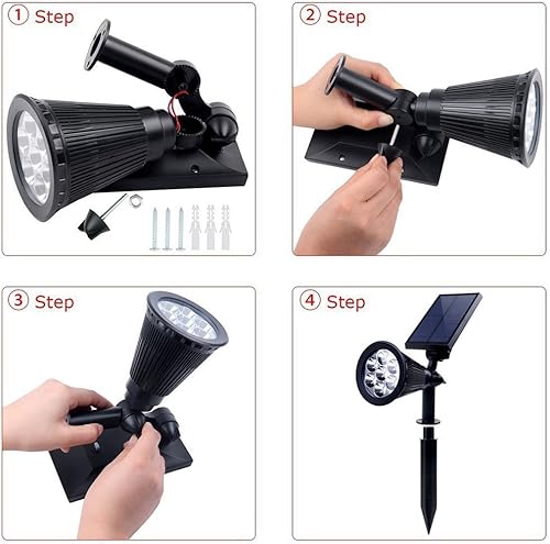 Miniatura 9 de Luces solares impermeables de color para exteriores, 7 luces LED que cambian de color, foco de paisaje para patio, jardín, patio, césped, 2 fotos