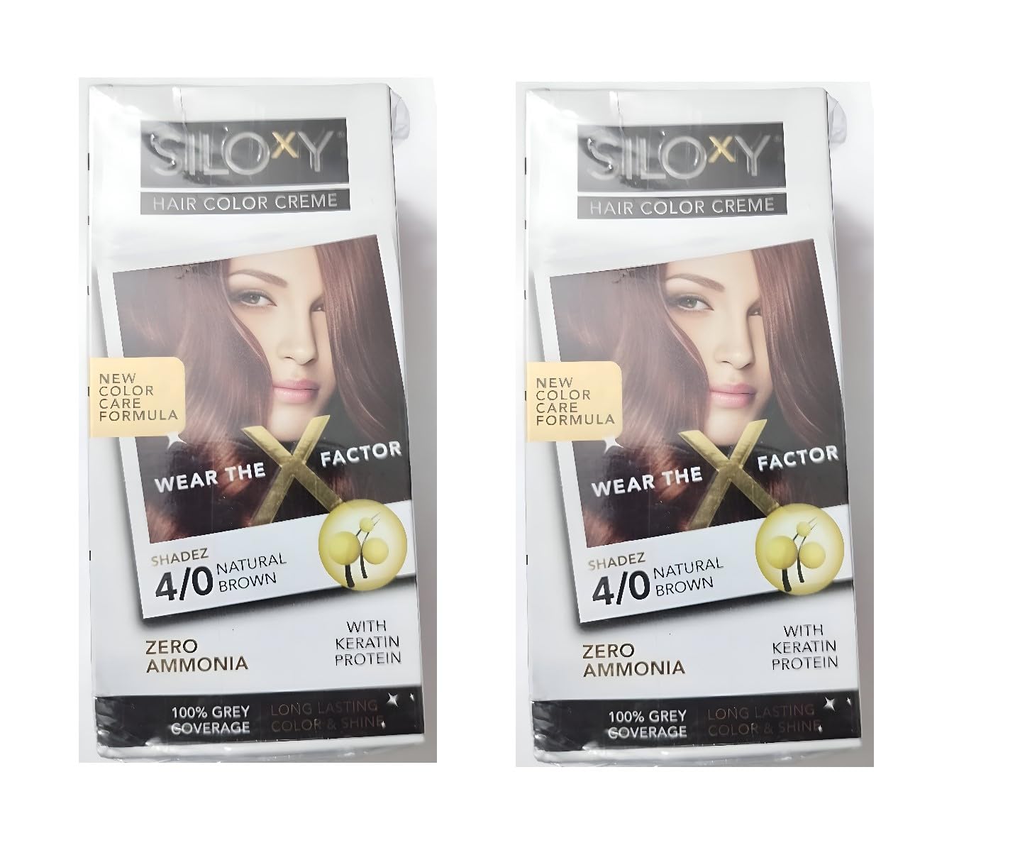 Siloxy Hair Color Creme Natural Brown, Zero Ammonia with Keratin Protein, 100% Grey Coverage, Long Lasting, Pack of 2-picture-41