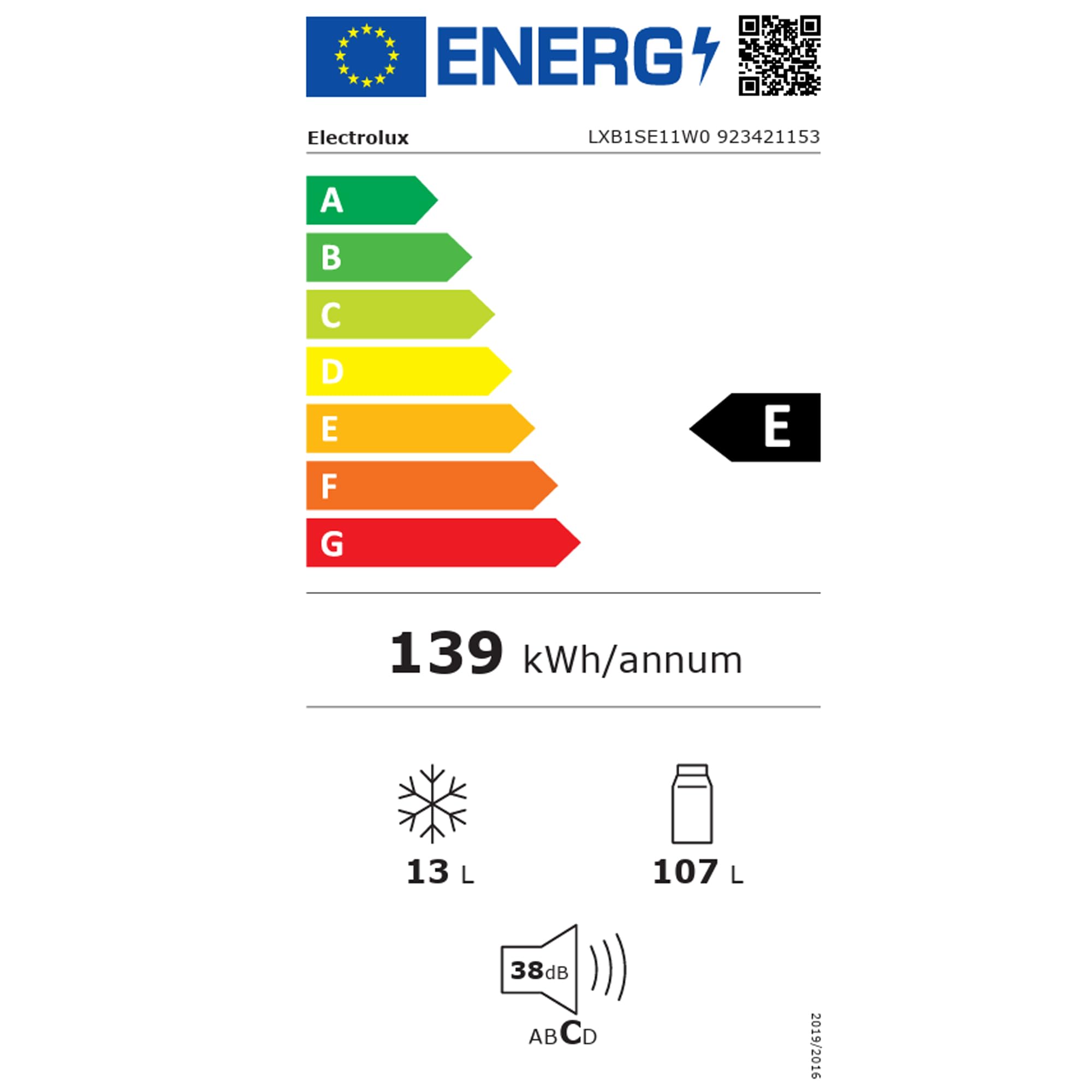 Electrolux LXB1SE11W0 Frigorifero a libera installazione Serie 500 OptiSpace, Ampio Spazio Interno, Ripiani e Cassetti Rimovibili, Organizzazione Flessibile, Frigo Capiente per Alimenti Voluminosi