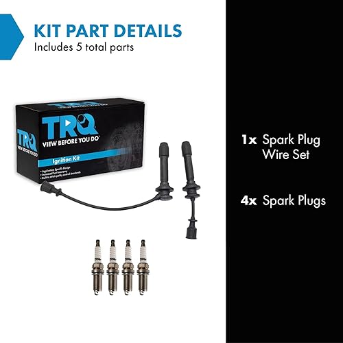 Miniatura 40 de TRQ Kit de bujías de 5 piezas de bujías de iridio compatibles con Chevrolet Aveo 2004-2008 Aveo5 2004-2008