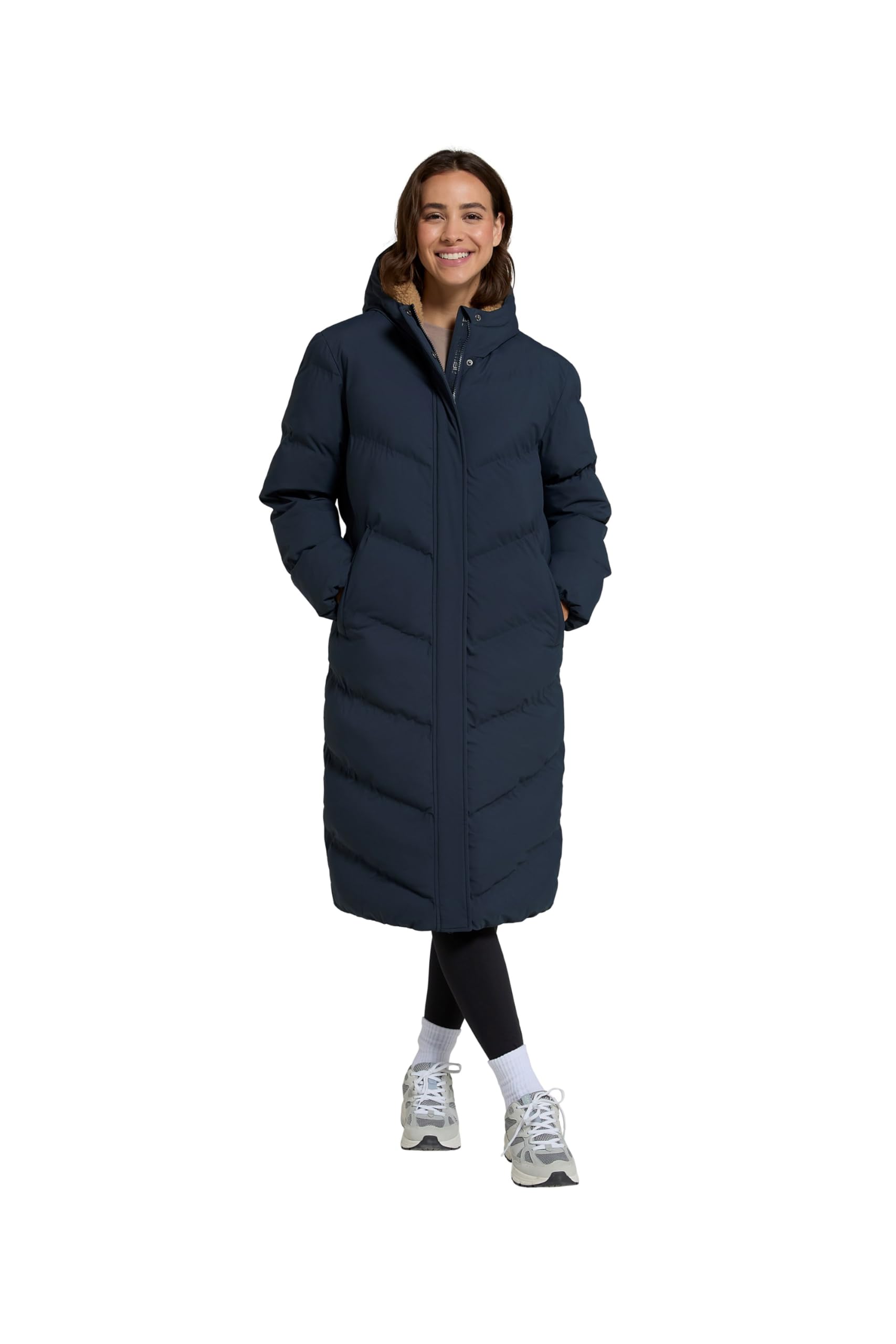 Animal Women's Navy Cocoon Borg Lined Padded Coat - Water-Resistant & Breathable Jacket With Padded Insulation - Autumn Winter, Outdoors & Walking Size 14