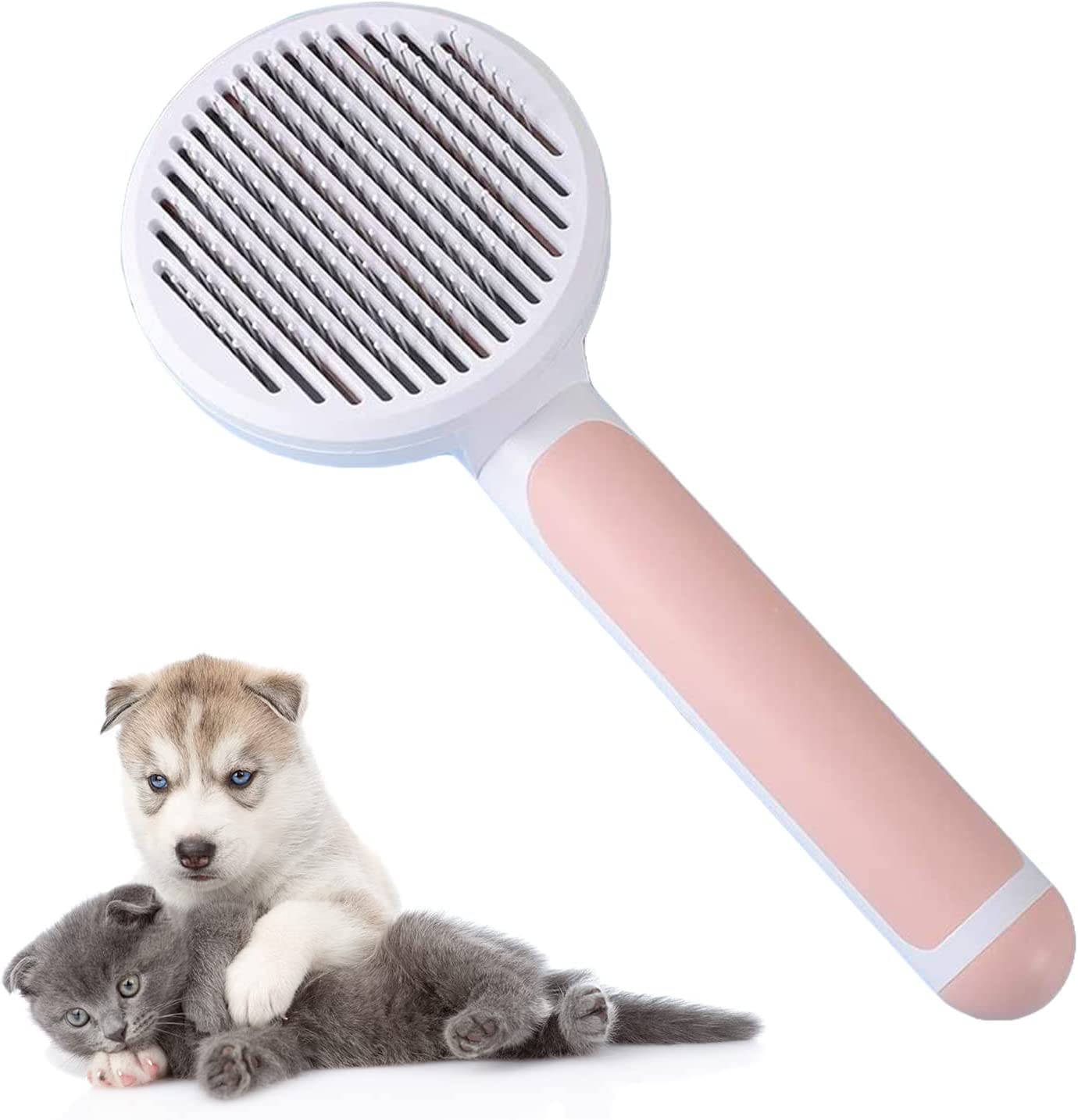 Cisixin Mascotas Cepillo Perros y Gatos, Peine para Mascotas y Animales Pequeños de Pelo Largo y Corto, Quitar el Exceso y Muerto de Pelo, No rascará la Piel