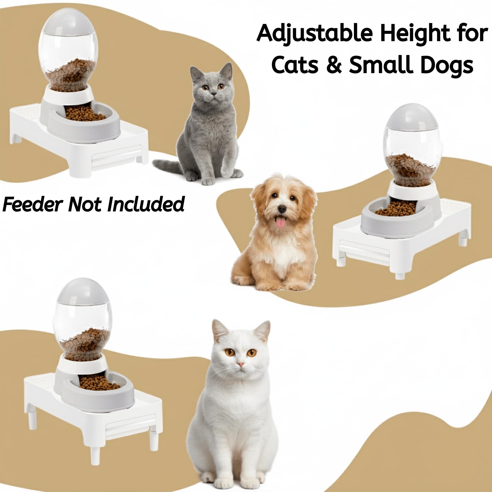 YOUEON Soporte Elevado para comedero de Mascotas para Gatos y Perros, Salud del Cuello, Estante Elevado de Altura Ajustable Adecuado para alimentador automático de Mascotas al 90% y dispensador de