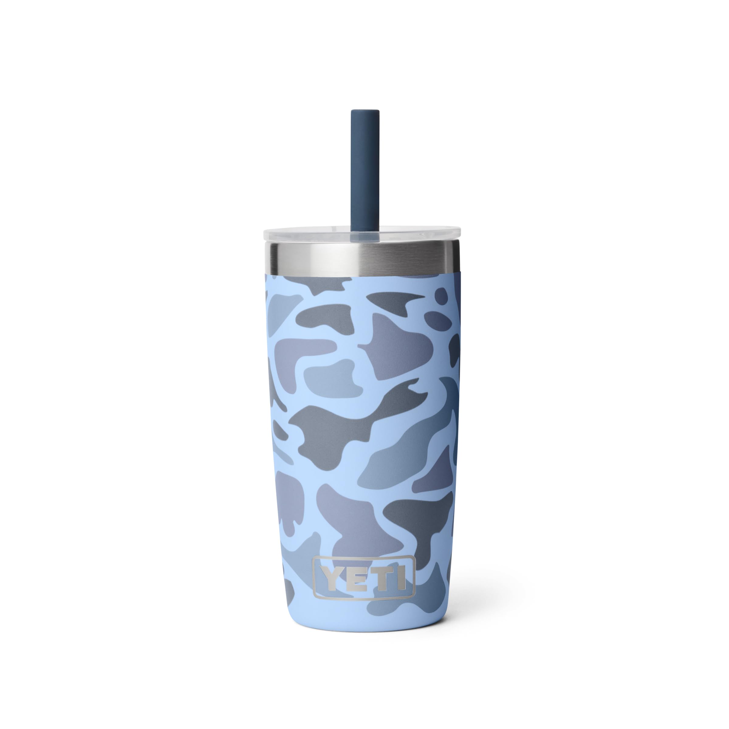 YETI Rambler Jr. 10 Oz Tumbler with Silicone Straw Lid, Blue Camo