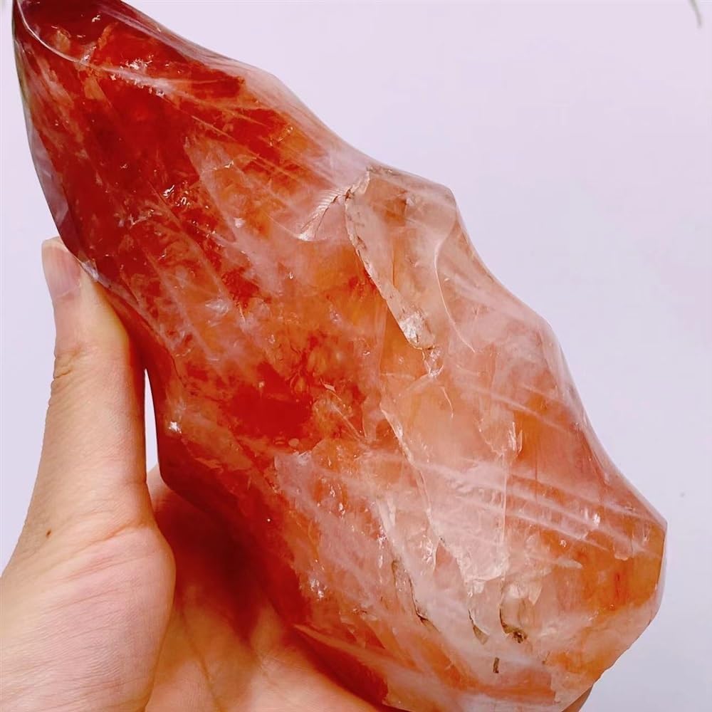 AtkitS Natural Fire Guartz Energy Gem Torch Reiki Healing Gift Room Decor Home Furnishings (Size : 1100-1200g)