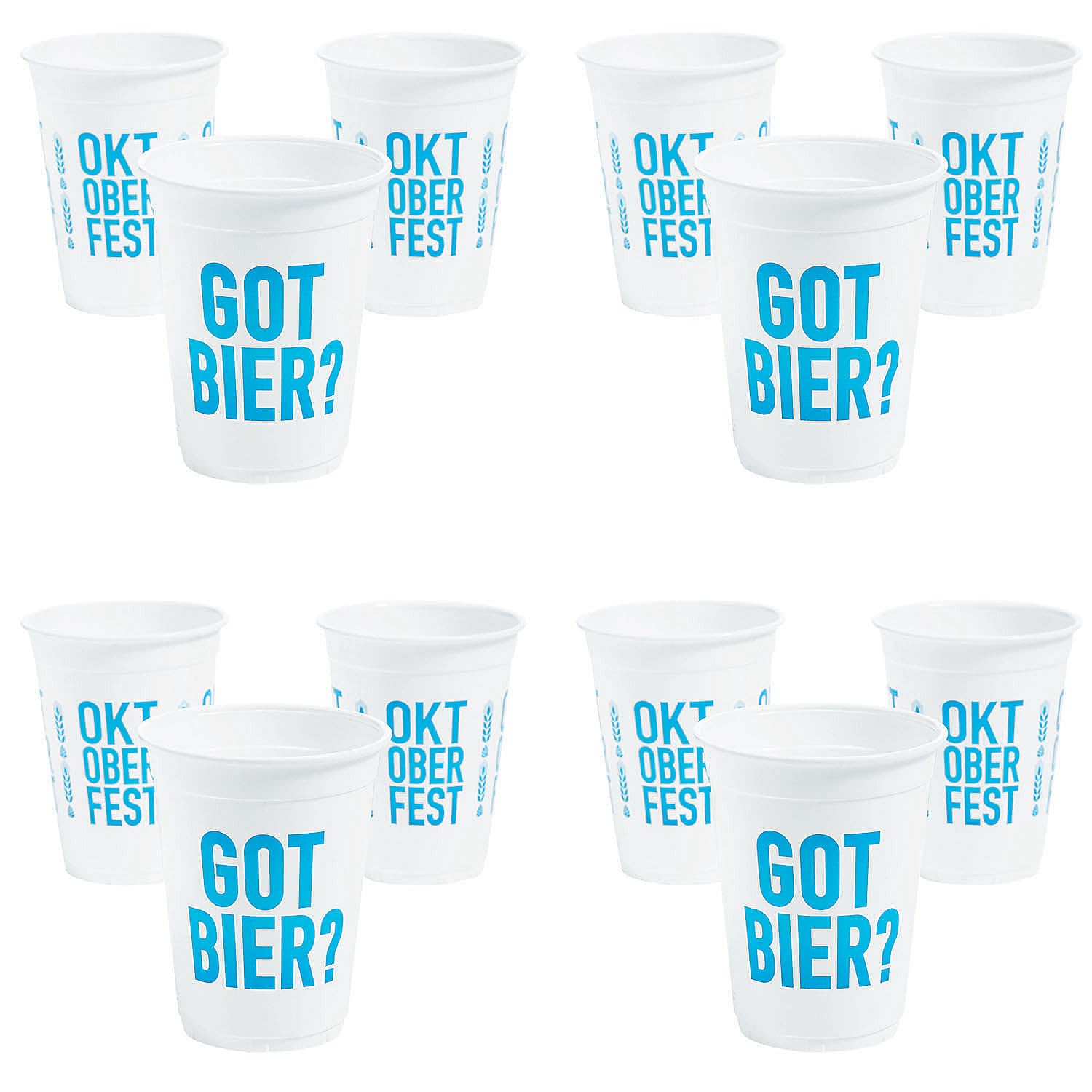 Fun Express Oktoberfest Got Bier Disposable Plastic Cups Bulk 200 Ct