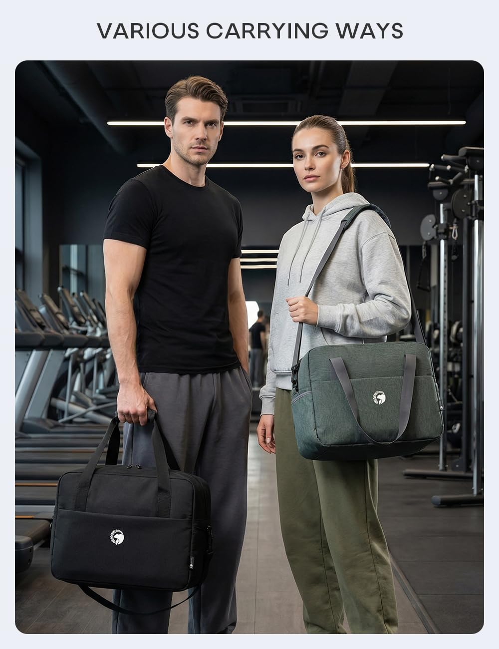 BAGZY Bagaglio a Mano 40x30x20 Wizzair, Impermeabile Borsa Cabina da Viaggio Aereo Pieghevole, Piccola a Mano per Parto Ospedale da Ginnastica, 25L Grigio Nylon