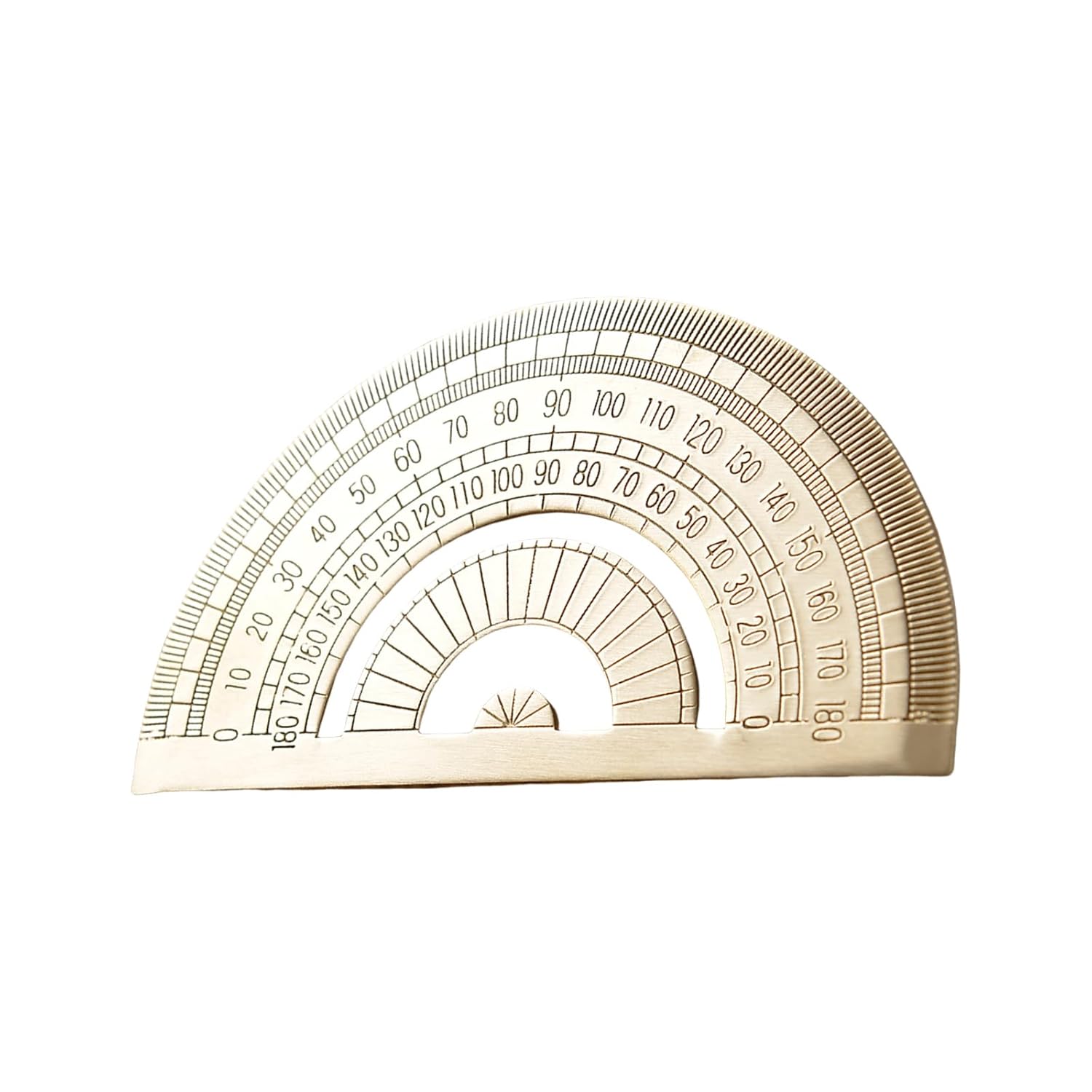 Math Semicircles Protractor Brass Vintage Triangular Ruler Stationery Precisions Measuring Tool Brass Drawing Protractor Geometry Scale Ruler