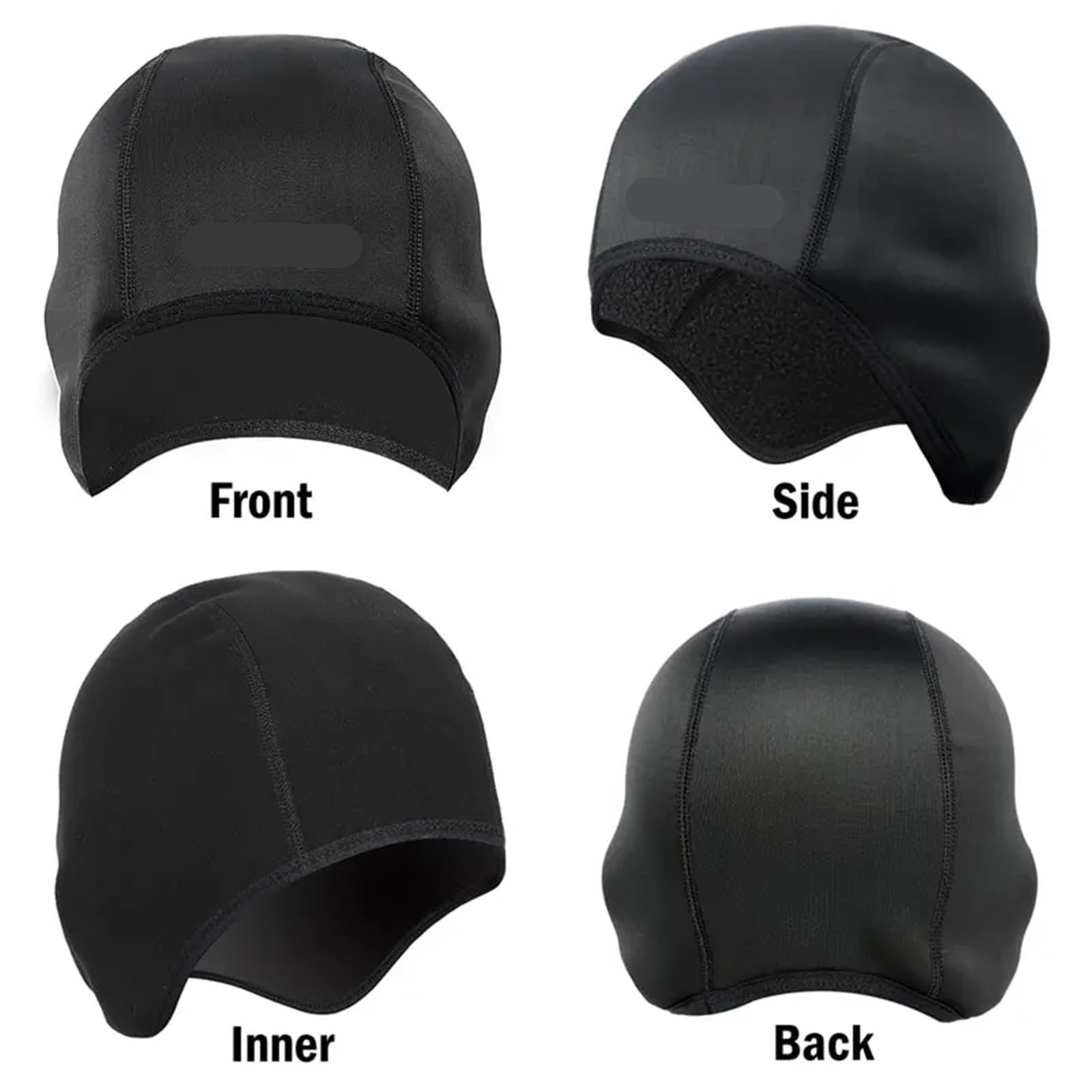Casquette de Cyclisme d'hiver Coupe-Vent Thermique, Doublure Casque Ski, Chapeau Moto for Hommes et Femmes, Bandana pour Vélo(Black)