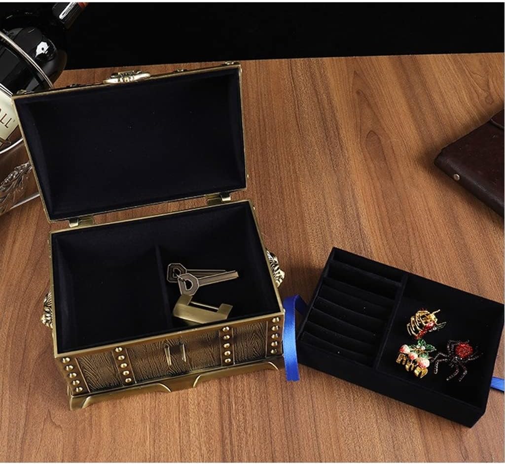 Jewelry Box Jewelry Box Jewelry Organizer Box Display Storage Case Holder With Lock Girls Jewelry Box For Earrings Rings Women Gift Jewellery Organizer (C)