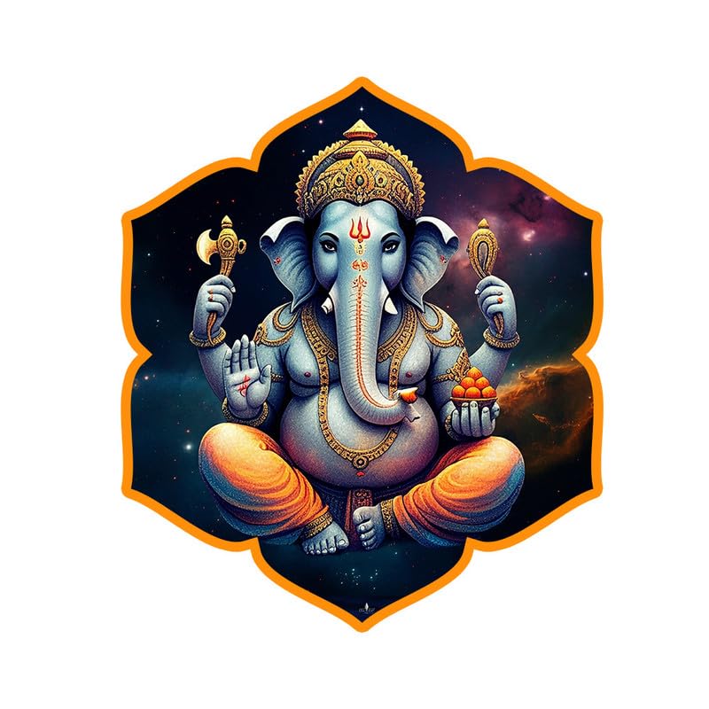 Suruv Shree Ganesh 002 MDF Wall Frame Door Vastu Dosh Rectification Remedy Of Home, Office And Factory MDF Photo Poster with self adhesive tape-image-1