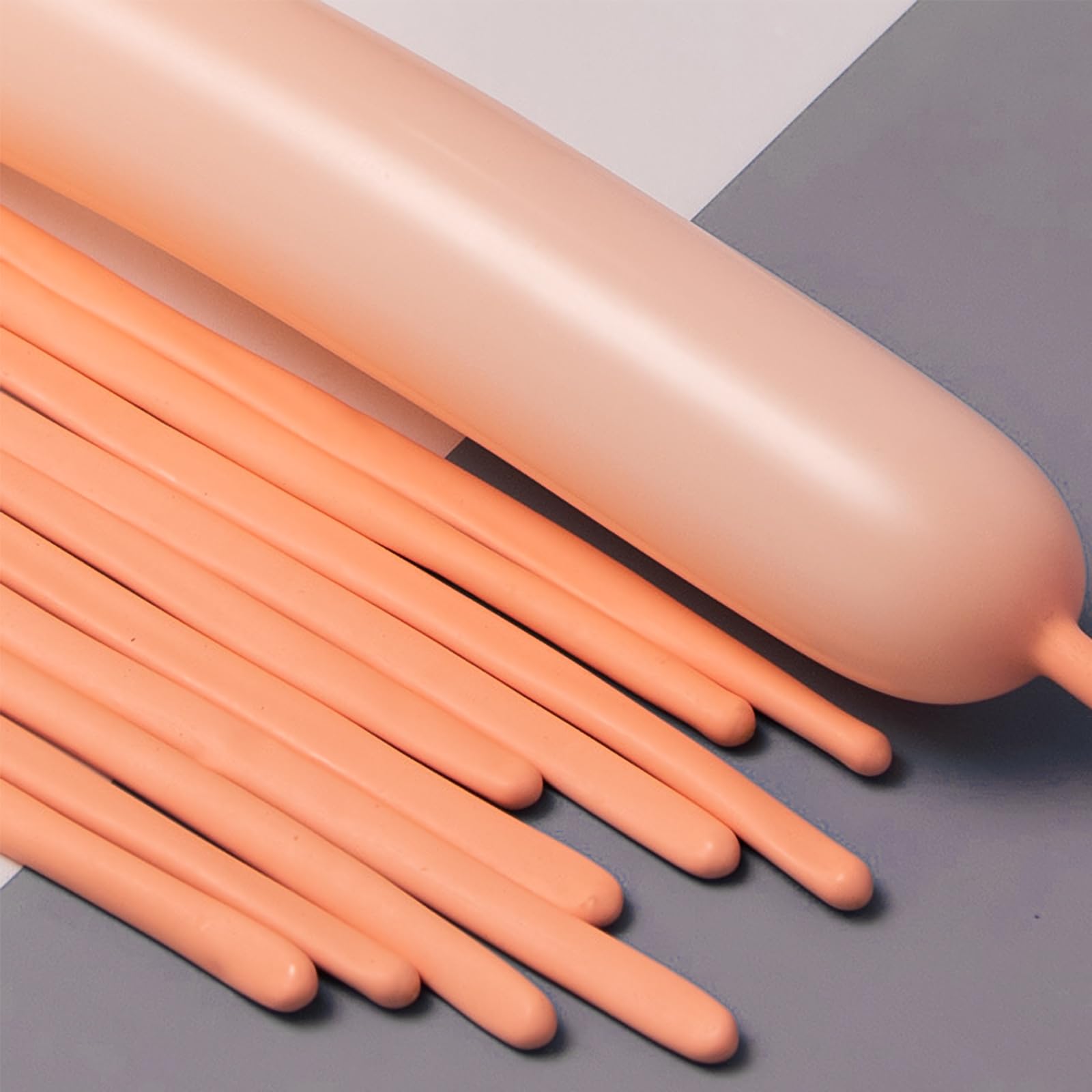 260 Pastel Orange Balloons - Thickened 100 Pack Long Twisting Skinny Magic Balloons for Arch, Animals, Clown, Birthdays, Baby Shower, Bachelorette,