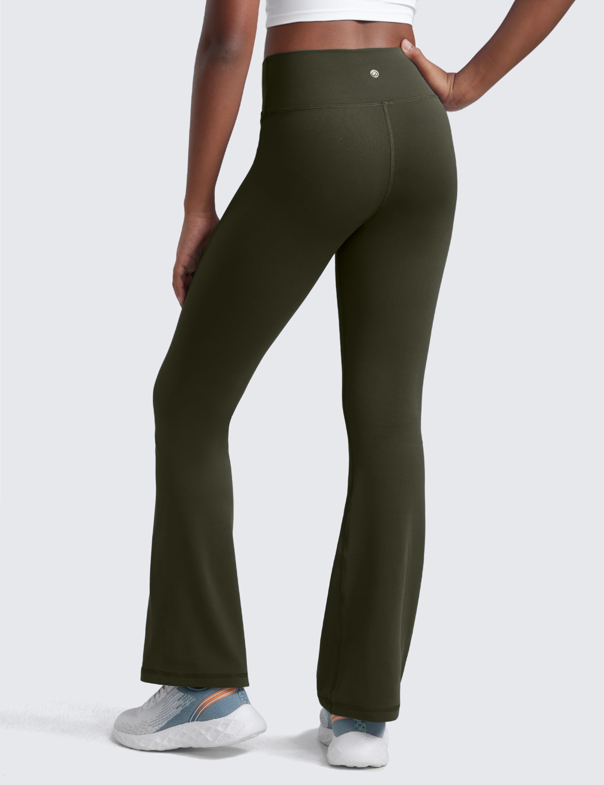 CRZ YOGA Chicas Butterluxe V Cruz Cintura Alta Calzas Acampanadas Niños Salón Yoga Pantalones
