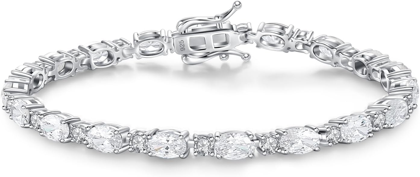 FANCIME Birthstone Bracelets Sterling Silver Tennis Bracelets Charm Fine Jewelry Christmas Gifts for Women 7"