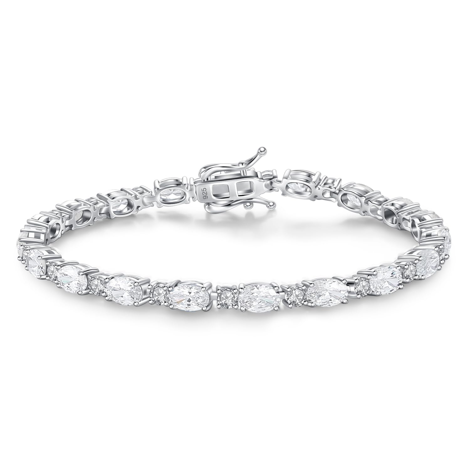 FANCIME Birthstone Bracelets Sterling Silver Tennis Bracelets Charm Fine Jewelry Birthday Gifts for Women 7"