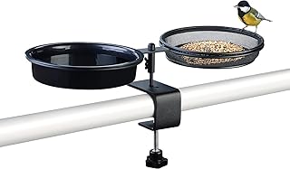 Royal Gardineer Vogelbad: 2in1-Vogeltränke und Futterstation mit Klemmhalterung (Vogelfutterbar, Vogelfutter Station, Gartendeko) product image