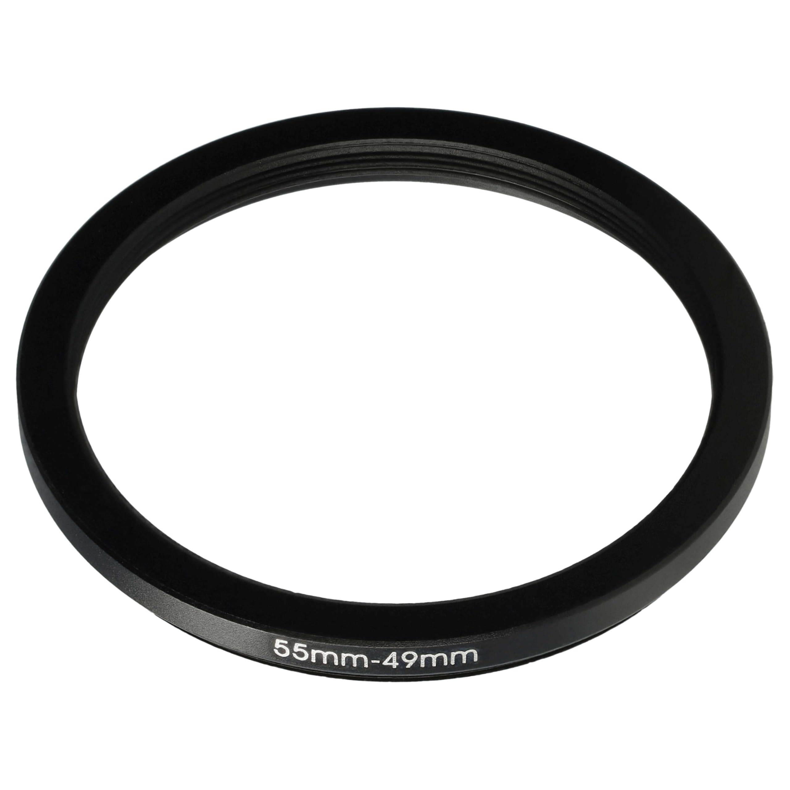 vhbw Pierścień adaptera Step Down 55 mm na 49 mm Kompatybilny z Sony FE 28-70 mm 3,5-5,6 OSS (SEL-2870) Kamera - Adapter filtra, Metal Czarny