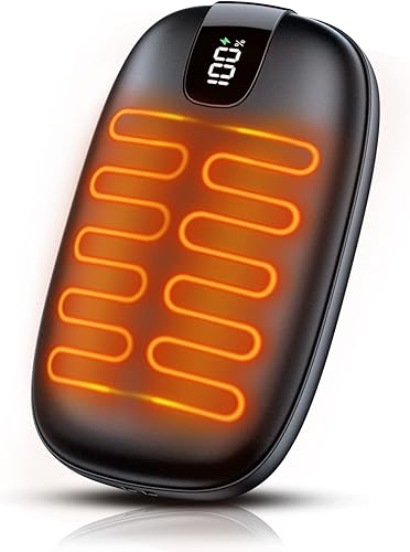 Zuvas Calentador de manos de 10000 mAh recargable por USB calentador de bolsillo eléctrico 3 niveles mini calentadores de manos portátiles de doble