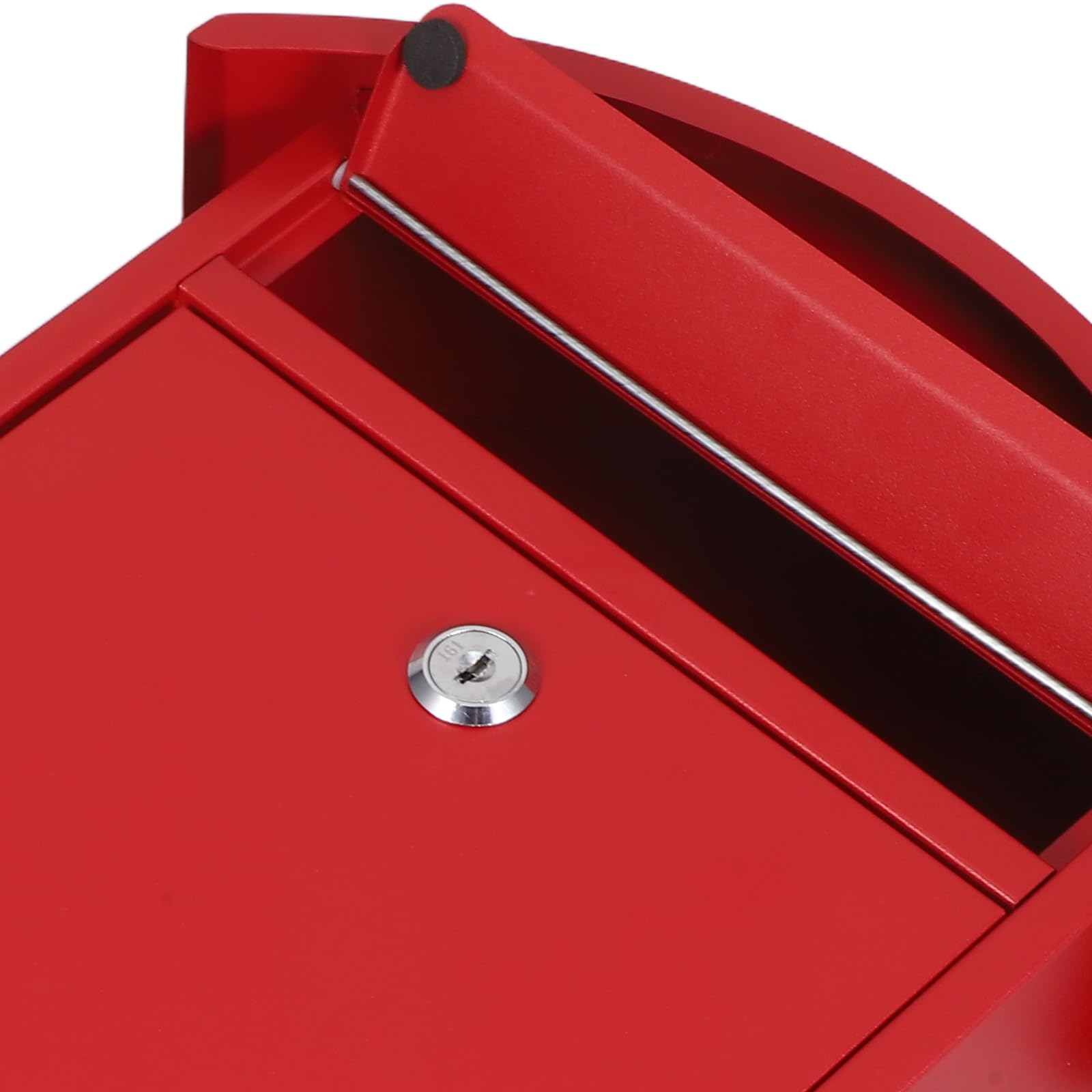 CALLARON Buzón de Pared para Exterior con Cerradura de Seguridad, Tamaño 35,5 X 25,4 X 10 Cm, Color Rojo, Fabricado en Hierro Resistente Intemperie, Adecuado para Hogar y Oficina