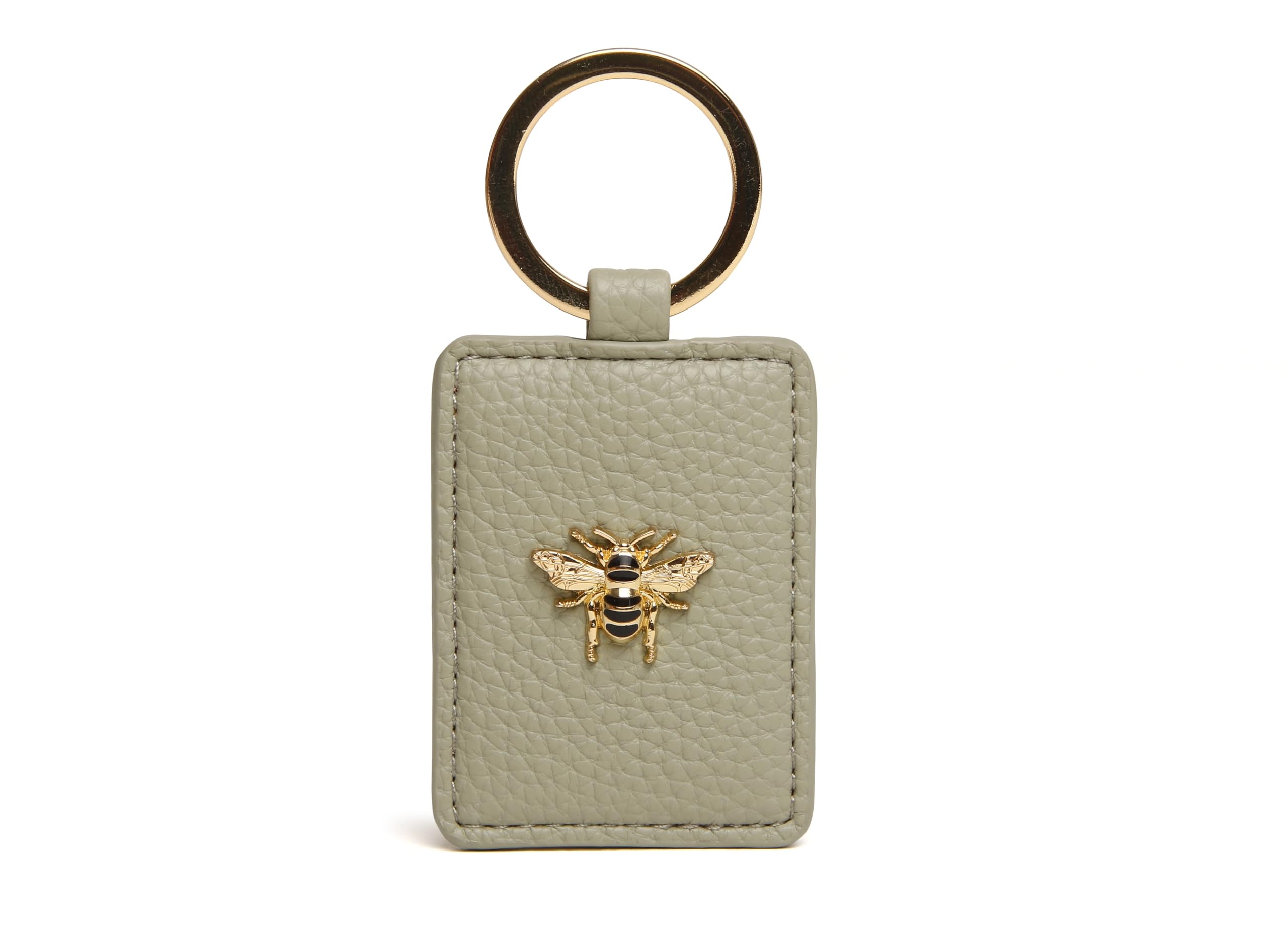 Alice Wheeler Gold Vegan Leather Bee Keyring Bag Charm - Pistachio