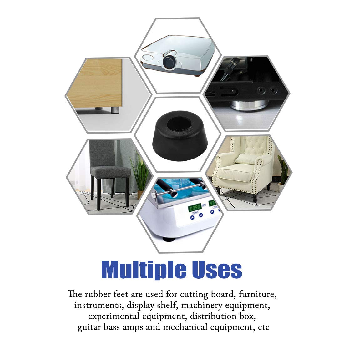 Sourcing Map 6pcs Patin Pied Chaise Meuble Caoutchouc Tampon Pare