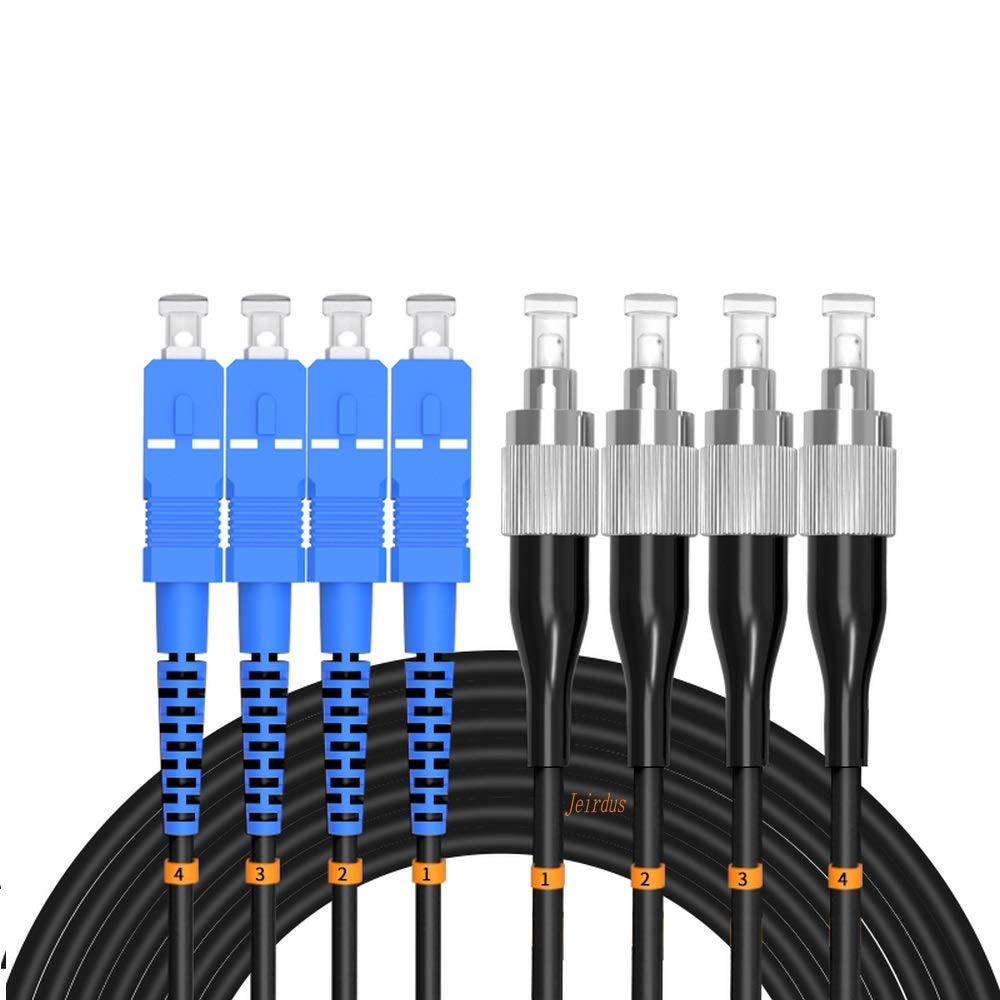 Cable de fibra óptica monomodo blindado de 150m con conectores SC a FC 4