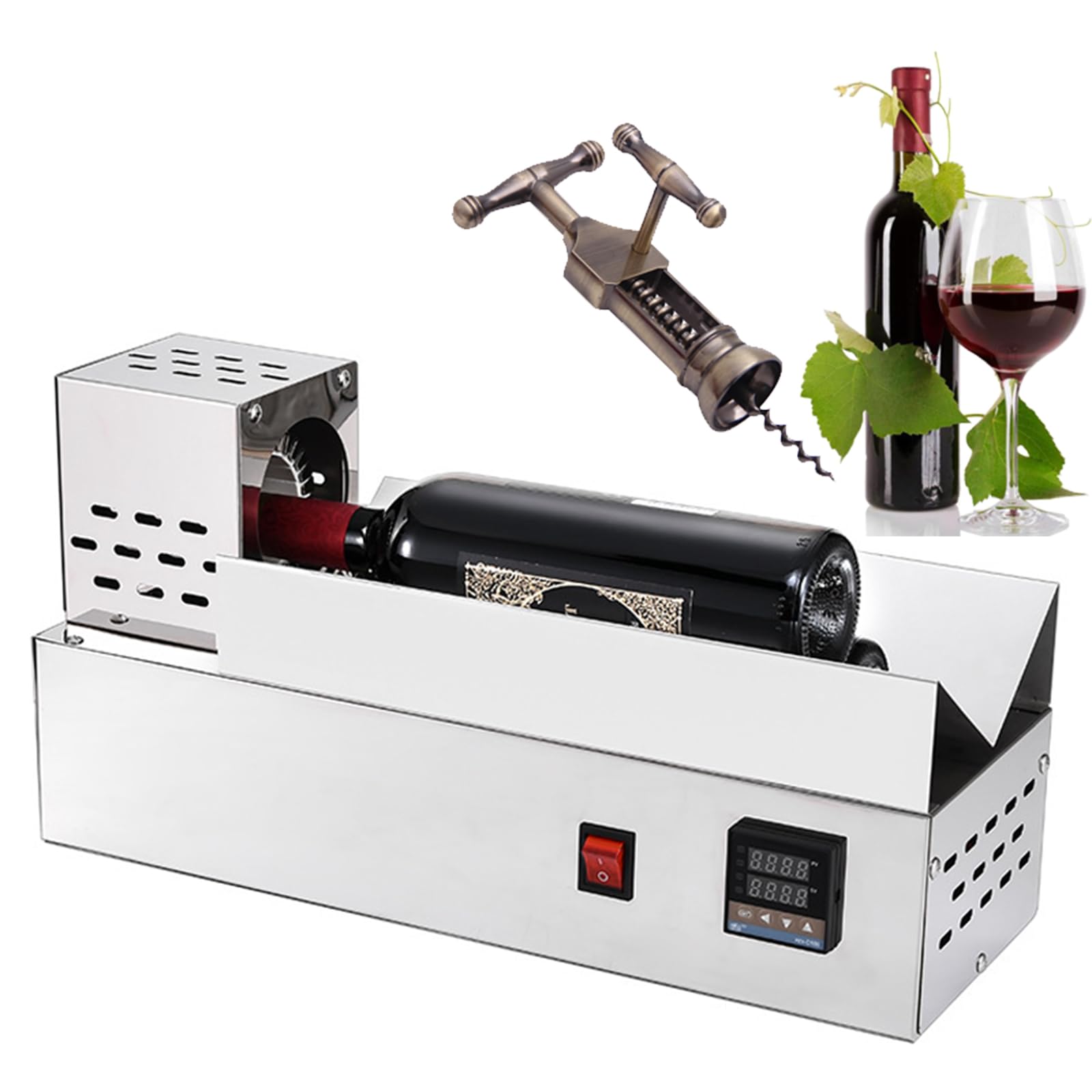 Elektryczna maszyna termokurczliwa 600 W, folia termokurczliwa PCW z cyfrowym wyświetlaczem i regulacją temperatury, do użytku komercyjnego - 25 x 32 cm