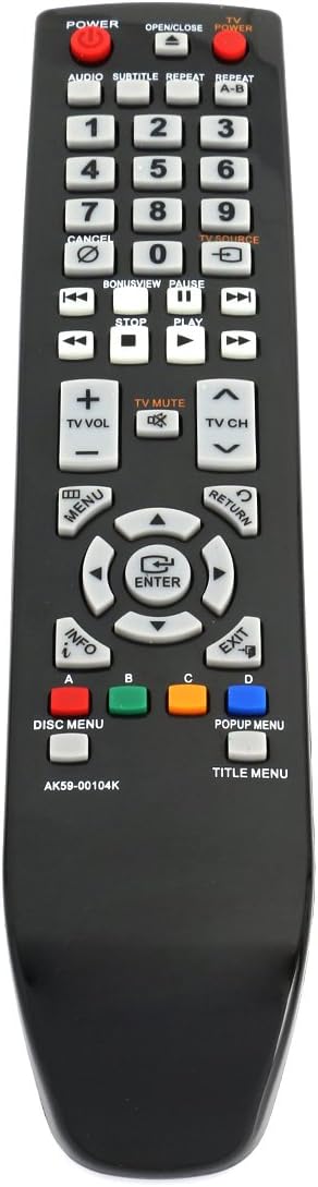 New AK59-00104K BD Blu-Ray Disc Player Replace Remote fit for Samsung BD-P3600 BD-P1590C BDP1580 BDP1620 BDP1650 BDP1600 BDP1595 BDP1590 BD-J5100/ZABD-P1590C BD-P1650 BD-P1600 Subs AK59-00104R Remote