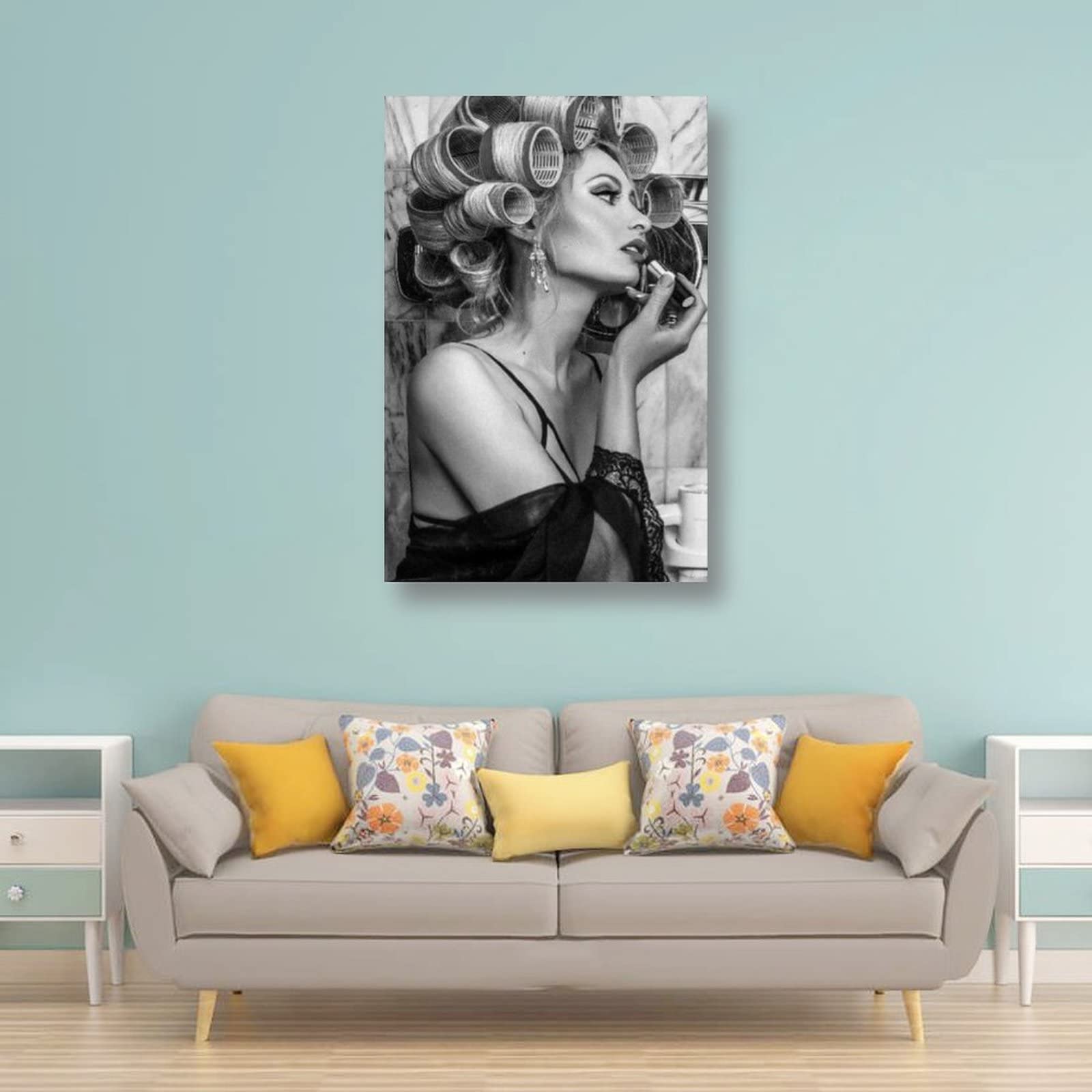 Set Di 3 Quadri Su Tela Per Parrucchieri - Poster Moderni Con Decorazioni Per Capelli - Stampe Artistiche Per Salone Di Bellezza, Barbershop O Soggiorno - 40x60cm Senza Cornice - 3