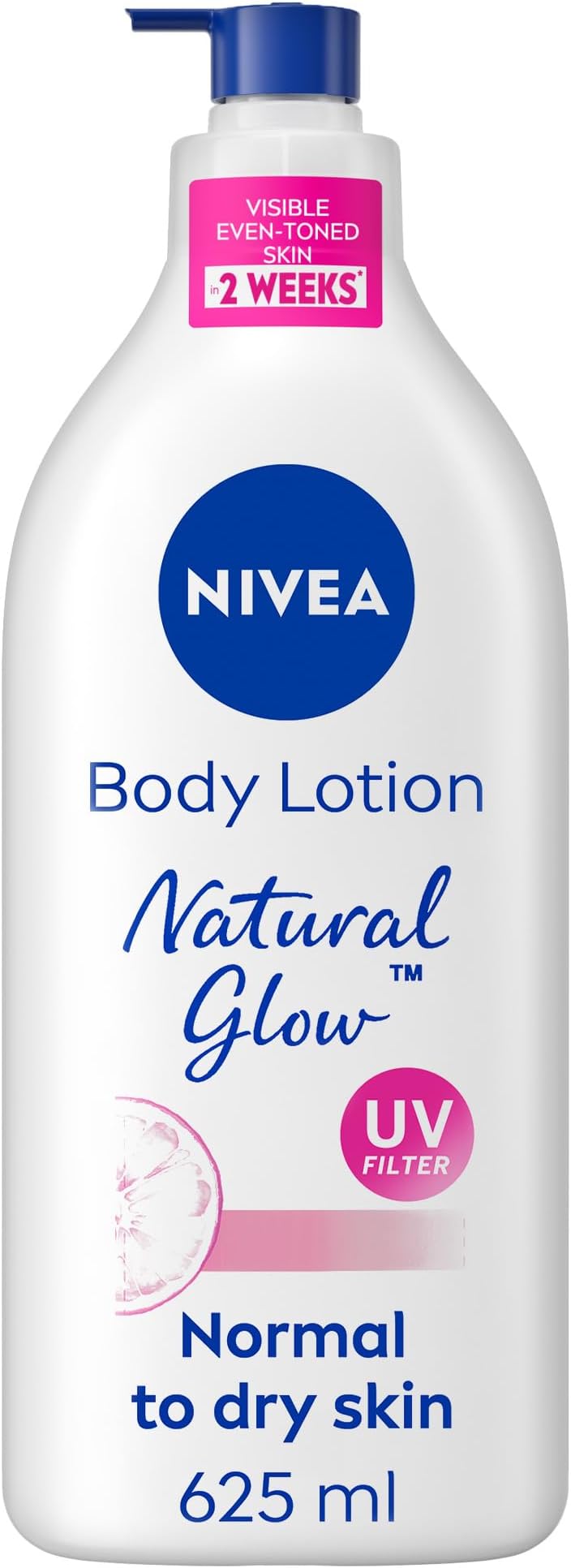 – Body Lotion for Normal to Dry Skin, Natural Glow, with Vitamin C and UV Filter, Moisturizes and Evens Skin Tone, 625ml