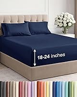 Vista 87 de Juego de sábanas de tamaño California king, transpirables, refrescantes, con esquinas extraprofundas de 18-24 pulgadas, de ajuste fácil