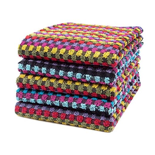 ZOLLNER 5 Trapos de Cocina de Rizo, 45x90 cm, Multiusos, algodón 100%