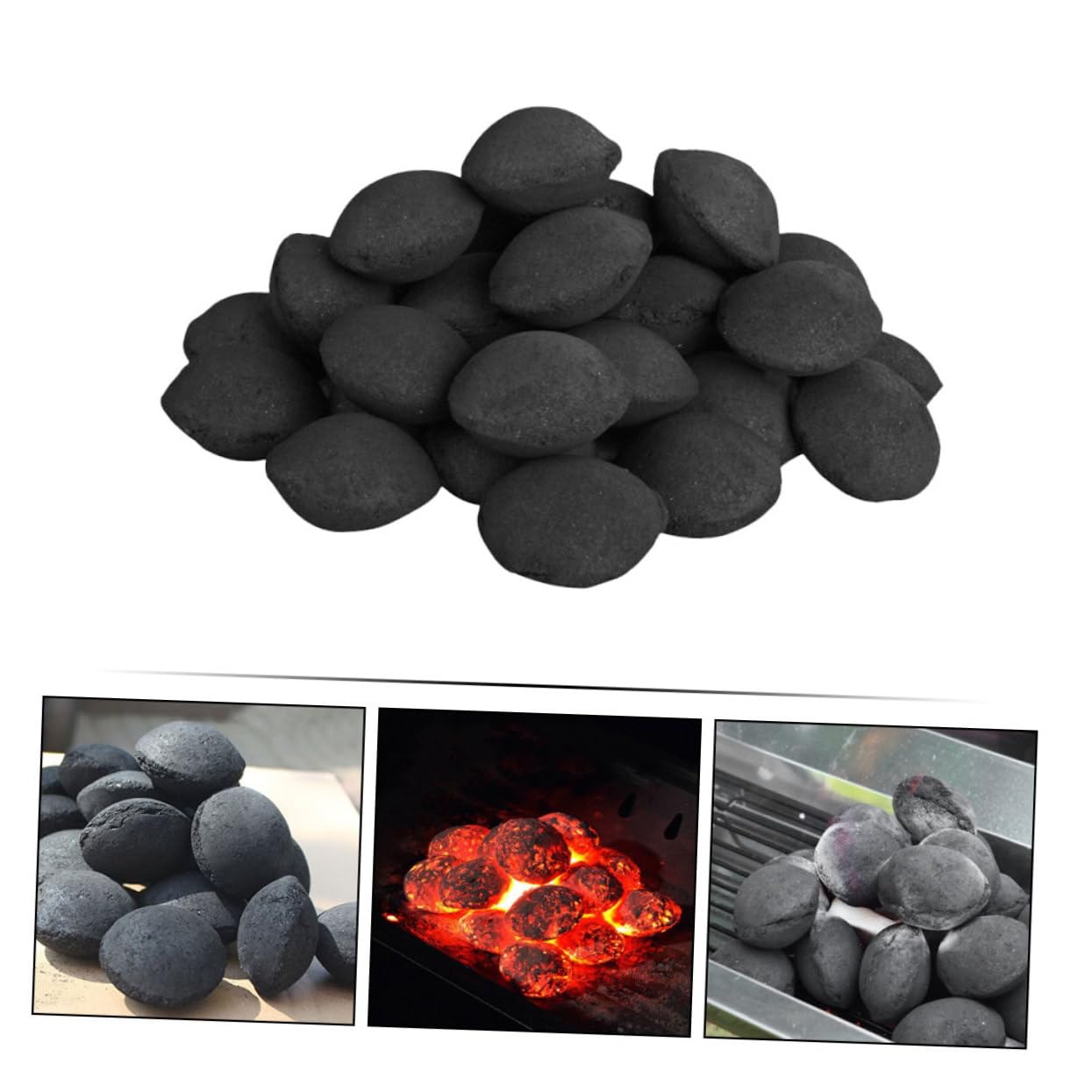 Kisangel 2 Paquetes Estufa De Cocina De Chimenea Parrilla De Carbón Parrilla Ahumadora Decoración Al Aire Briquetas De Madera Dura Inicio Black Mezcla De Carbón De Bambú