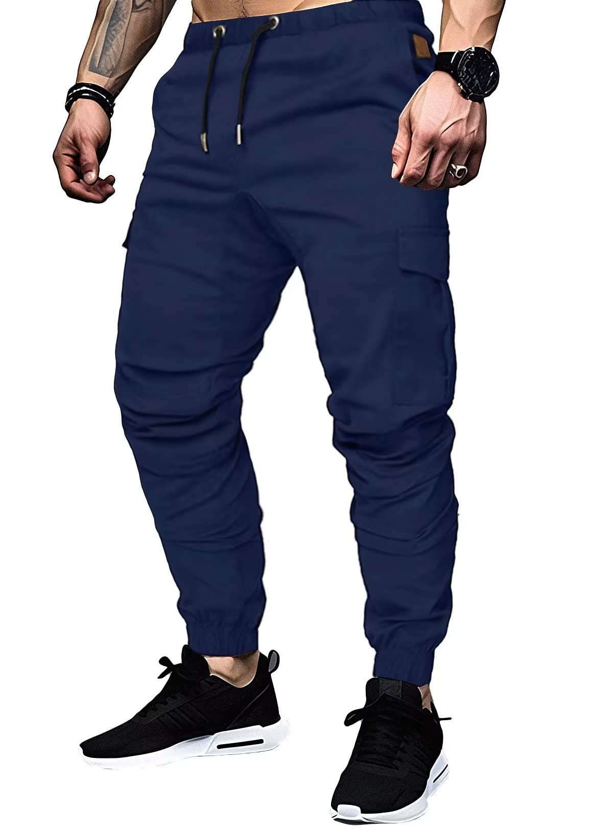 Elegancity Cargohose Herren Chino Hose mit 6 Taschen Cargo Hose Stretch Jogginghose für Männer mit Bundgummi Elastische Hosen S-3XL